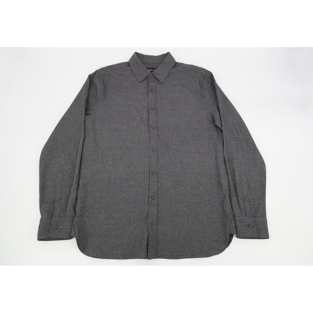 BYLT Vista Shirt Mens Medium Gray Charcoal Long Sleeve Button Up Premium Basics - Picture 2 of 11